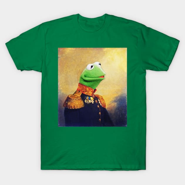 Kermit the Frog Retro Military Portrait T-Shirt by UselessRob